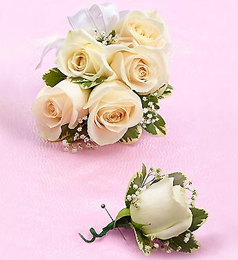 White Rose Corsage &amp;amp; Boutonniere